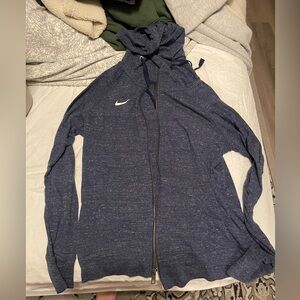 Nike Heathered Navy Full-Zip Hoodie